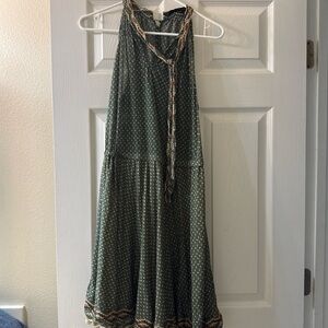 Green Patterned Midi Dress